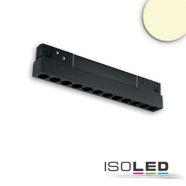 ISOLED Track48 Rasterleuchte 22cm schwarz, 12W, 36°, UGR<19, 48V DC, 3000K, CRI90, 116100