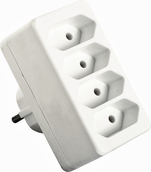 as-Schwabe Euro-Multistecker 4-fach, weiß, 48411