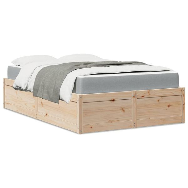 vidaXL Bett mit Matratze 140x190 cm Massivholz Kiefer, 3281946