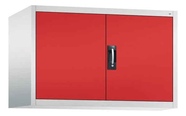 C+P Aufsatzschrank Acurado, H790xB1200xT600mm, Farbe: Lichtgrau / feuerrot, Muldengriff, 9495-000 S10010