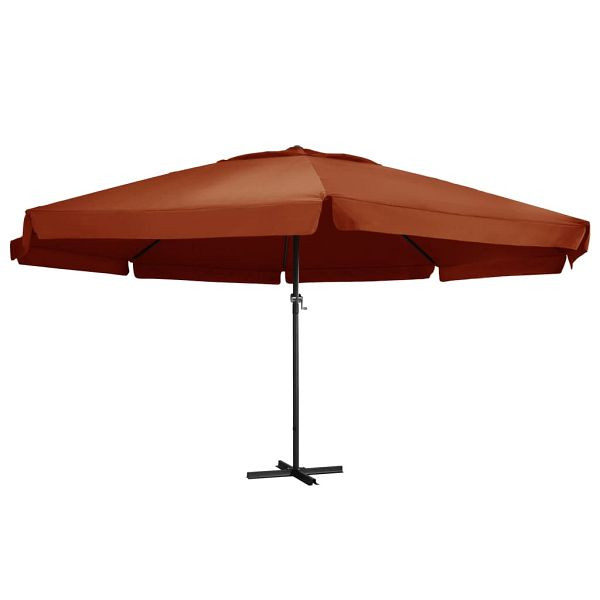 vidaXL Sonnenschirm Aluminium-Mast 600 cm Terrakotta-Rot, 47375