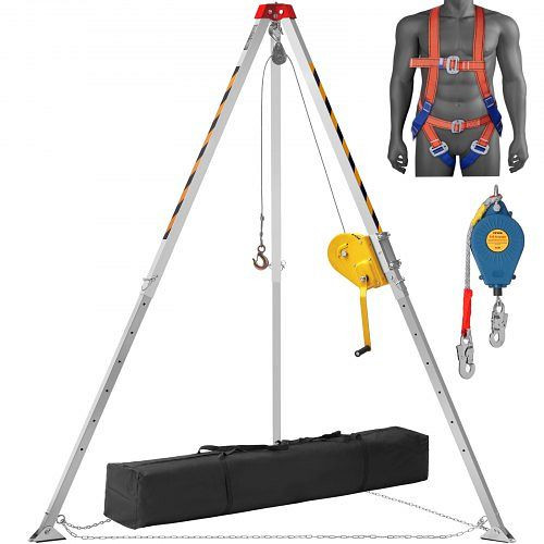 VEVOR Rettungsstativ Stativ für beengte Räume mit 8' Beinen und 98' Kabel, DJPJYSJJ2600T2F4PV0
