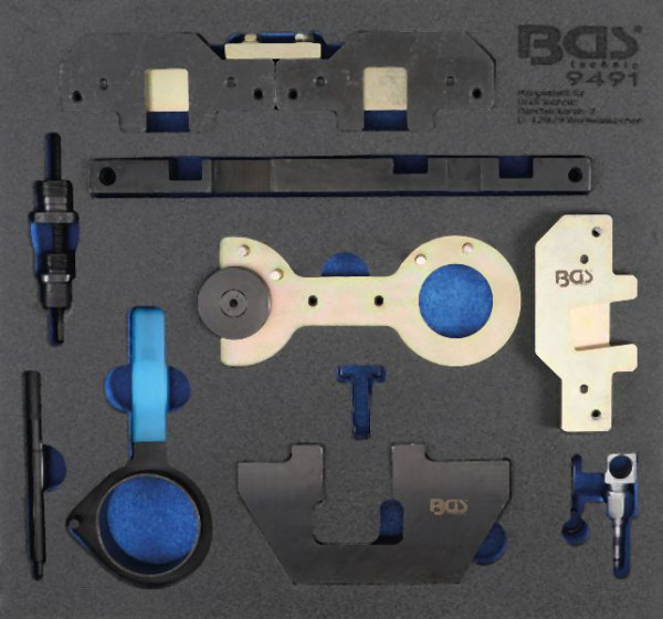 BGS Werkstattwageneinlage 2/3: Motor-Einstellwerkzeug-Satz, für BMW M40, M44, M50, M52, M54, M56, 9491