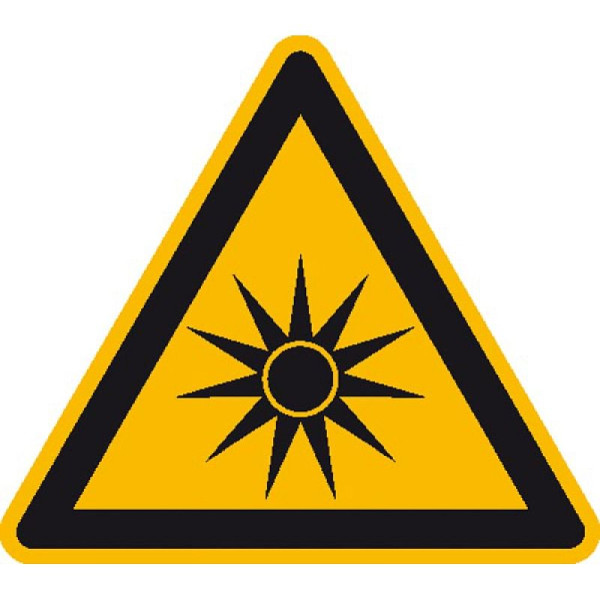 Stein HGS Warnschild, Warnung vor optischer Strahlung, 100 mm / Folie, selbstklebend, 21.1078