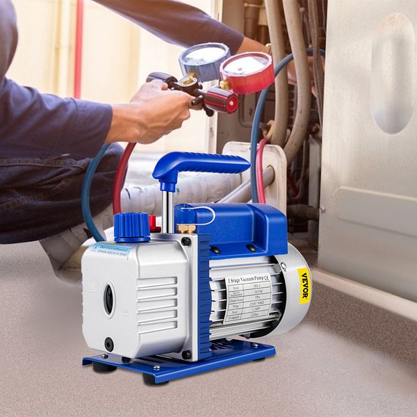 Produktbild von VEVOR 3 CFM Einstufige Vakuumpumpe 1/4 HP – Mit Manometer-Set, 220V, Für Klimaanlagen, Kühlschränke & Vakuumverpackung