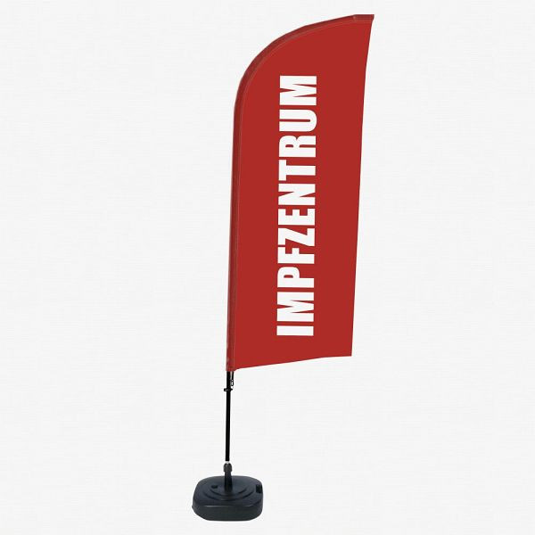 Showdown Displays Beachflag Alu Wind Komplett-Set Testzentrum Rot Deutsch ECO, BFAW310-WT21-I633ECO