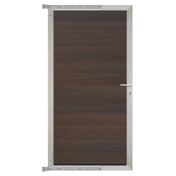 T&J SKÄR-Tor-Komplettset, 90 x 175 cm, Holzdekor braun/silber, 44124