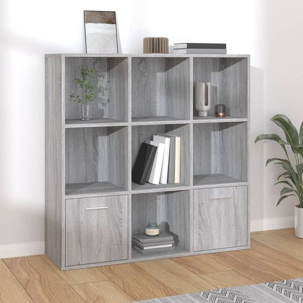 vidaXL Bücherschrank Grau Sonoma 98x30x98 cm, Material: Holzwerkstoff, 815448