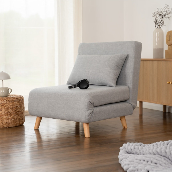 HOME DELUXE Schlafsessel SNOOZE Webstoff Grau, 58909, 4058166299888