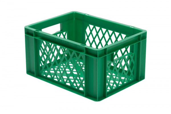 LA-KA-PE TK 400/210-2, grün, Transport-Stapelkasten, Wände und Boden durchbrochen, 07421 02 23