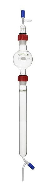 Rettberg Flash-Chromatographiesäule, Säule 400 ml, Lösungsmittelreservoir 500 ml, Durchflussregler mit PTFE-Ventil, 867010040