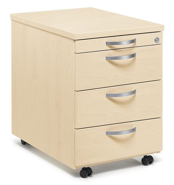 Deskin Rollcontainer MULTI M pro, Ahorndekor, B 435 x H 590 x T 800 mm, 3 Schübe, 290498