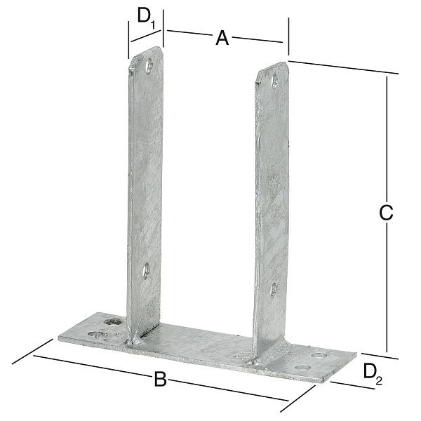 Vormann schwere Stützenschuhe, aufschraubbar, 91 x 200 x 200 feuerverzinkt, VE: 10 Stück, 071283000