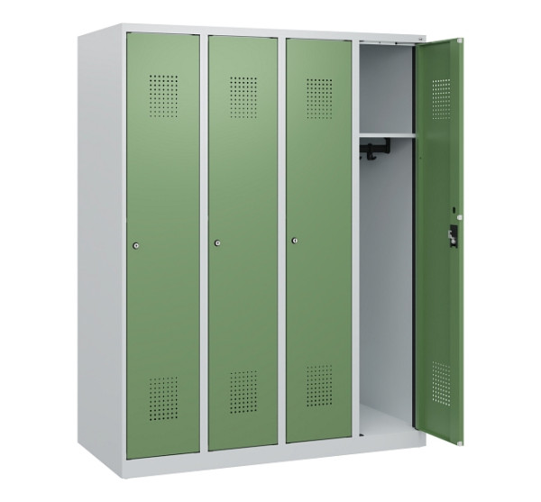 C+P Spind Evolo PLUS, 4 Abteile, 1530x1200x500mm, 7035/6011, Zylinderschloss, 0490005-40 S10036