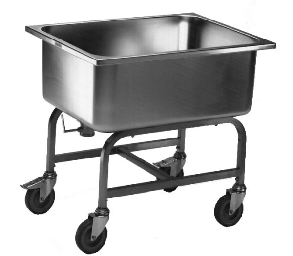 B.PRO KWAF 100 Kartoffel- und Gemüsewaschwagen aus rostfreiem Edelstahl mit 4 Kunststoffrollen, 572365