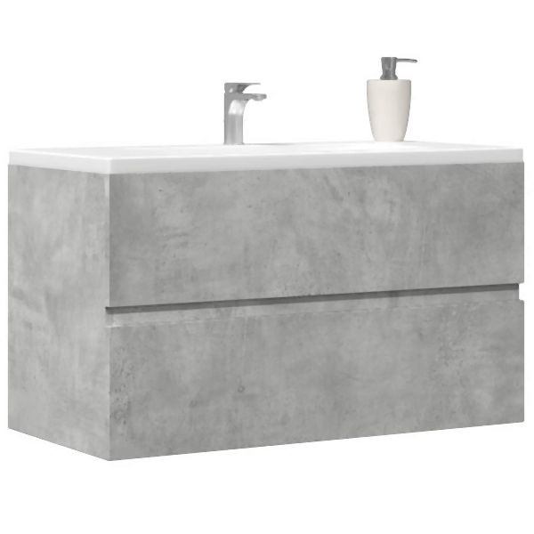 vidaXL Bad-Hängeschrank Betongrau 80x38,5x45 cm Holzwerkstoff, 856245