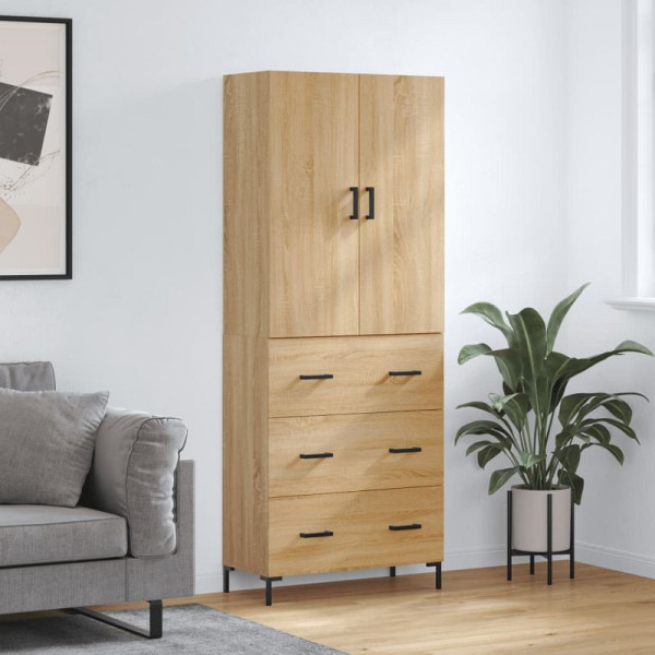 vidaXL Highboard Sonoma-Eiche 69,5x34x180 cm Holzwerkstoff, 3195846