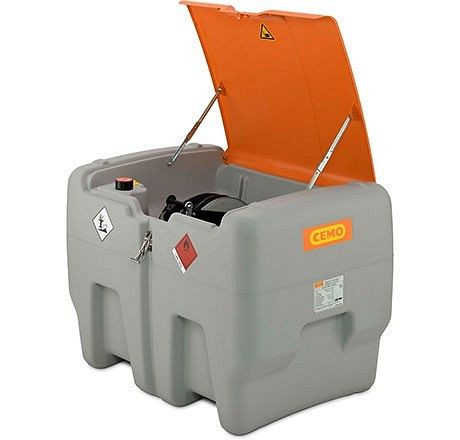 Cemo Dieseltank-Mobil Easy 440L, Premium, Elektropumpe 24V, 40l/min, Zähler K24, Schlauchaufroller 8m Schlauch DN19, Autom.-Zapfpistole, Klappdeckel, 11108
