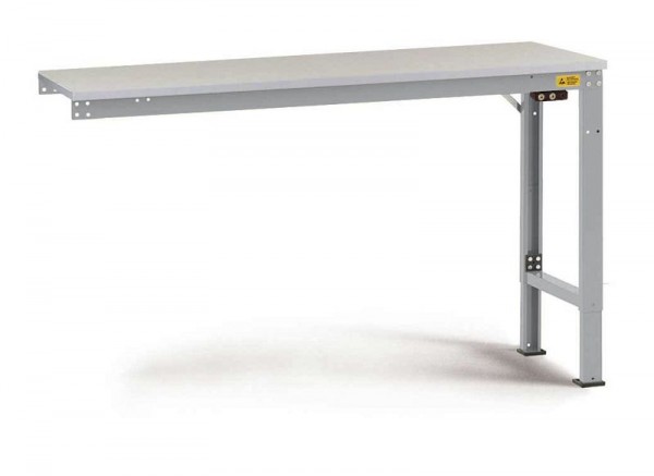 Manuflex ESD-Arbeitstisch UNIVERSAL Spezial Anbautisch mit Melaminplatte, BxTxH = 1000 x 800 x 725-1025 mm, Alusilber, LU8018.9006