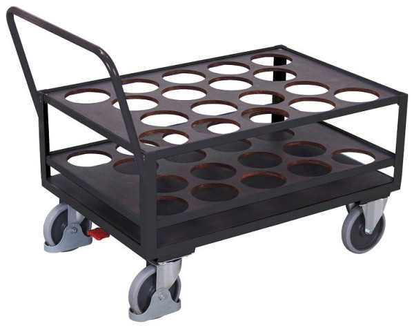 VARIOfit Stahlflaschenwagen, Ladefläche: 1.120 x 760 mm, RAL 7016 anthrazitgrau, sw-700.337/AG