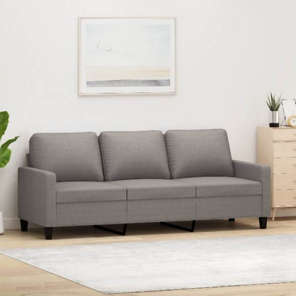 vidaXL 3-Sitzer-Sofa Taupe 180 cm Stoff, Füllung: Schaumstoff, 359178
