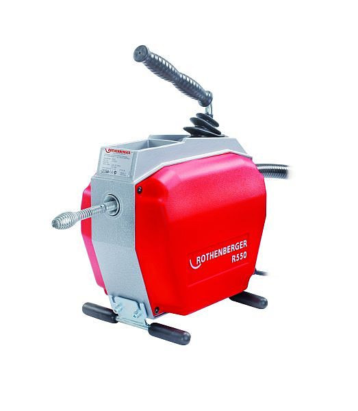 Rothenberger Rohrreinigungsmaschine R550 230V rot für Europa mit Führungsschlauch, 72686