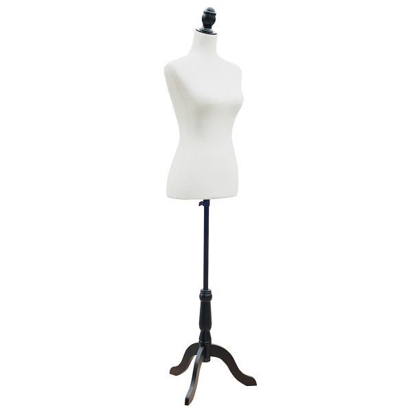 HOMCOM Mannequin-Torso, Kleiderpuppe, Schaufensterpuppe, Schaumstoff, Holz, Metall, Weiß, 611-002WT