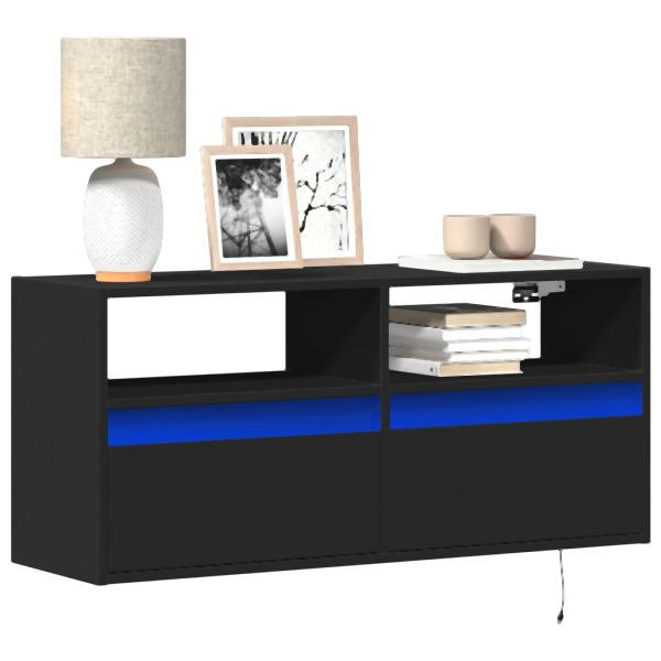 vidaXL TV-Wandschrank mit LED-Beleuchtung Schwarz 100x31x45 cm, 852335