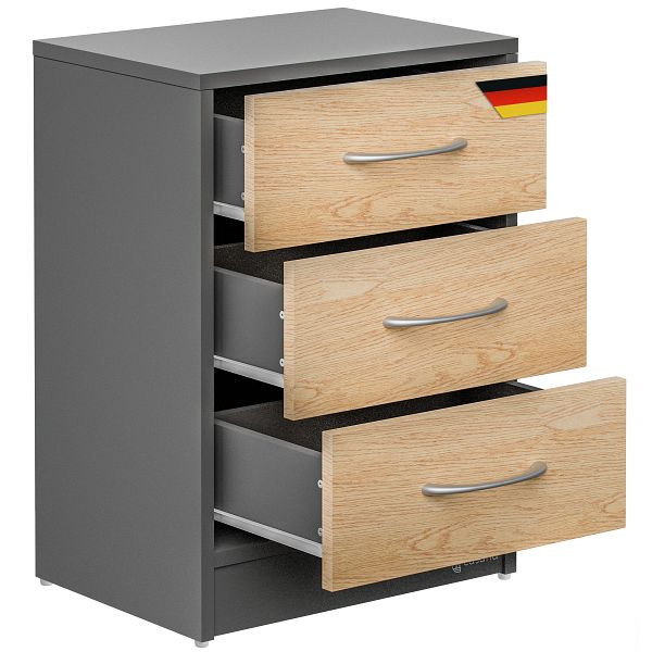 casaria Nachttisch Eloise Holz/Grau 54x39x28cm, 109459