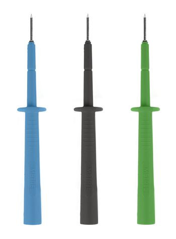 Metrel Satz Prüfspitzen CAT II FI 2 mm Durchmesser, schwarz, blau, grün, S 2143, 20993563