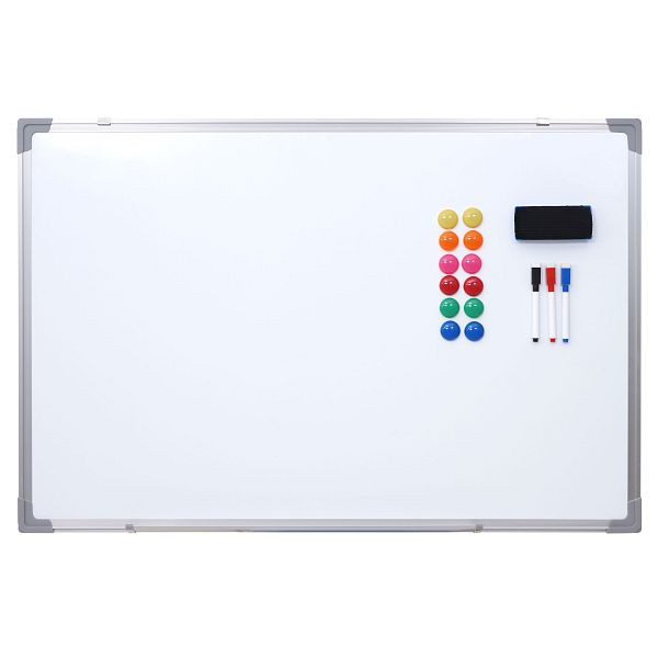 Mendler Whiteboard HWC-C84, Magnettafel Memoboard Pinnwand, inkl. Zubehör, 90x60cm, 61833