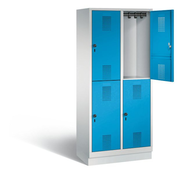 C+P Spind doppelstöckig Evolo, H1800xB810xT500mm, Farbe: Lichtgrau / Lichtblau, 48320-22 S10041