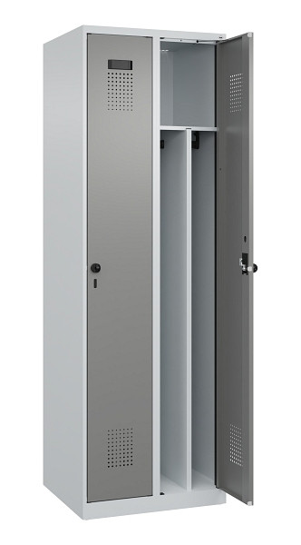 C+P Spind Evolo PLUS, 2 Abteile, 1850x600x500mm, 7035/0004, Verschluss Drehriegel, 049000-20F S10014