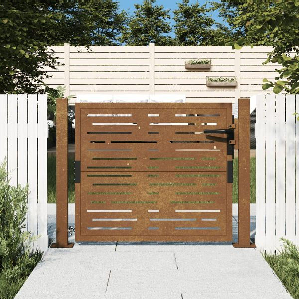 vidaXL Gartentor 105x80 cm Cortenstahl Quadratisches Design, 153196