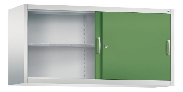 C+P Aufsatzschrank Acurado, H790xB1600xT500mm, Farbe: Lichtgrau / Resedagrün, Bügelgriff, 2 OH, 2155-09 S10025