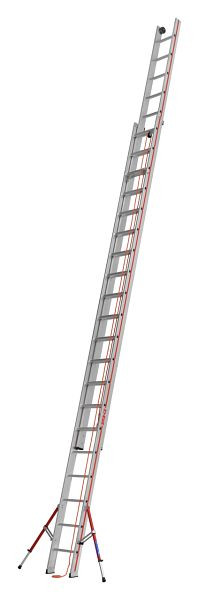 HYMER Seilzugleiter, zweiteilig, 2x20 Sprossen, Länge eingefahren 5,86 m / ausgefahren 10,34 m, 605140