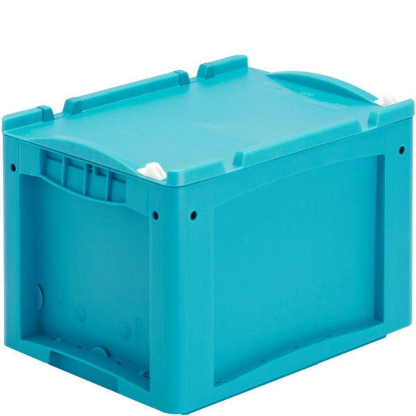 BITO Kleinladungsträger KLTD mit Deckel /KLT 43270ASDV 400x300x270 türkis, Auflagedeckel Verschluß, C0572-0038