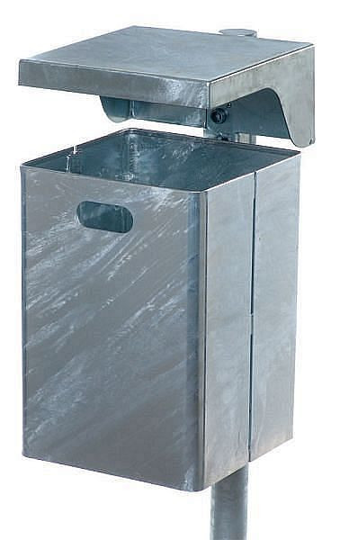 Renner Rechteck-Abfallbehälter ca. 50 L (ohne Ascher), geeignet zur Wand- und Pfostenbefestigung, feuerverzinkt, 7049-40FV