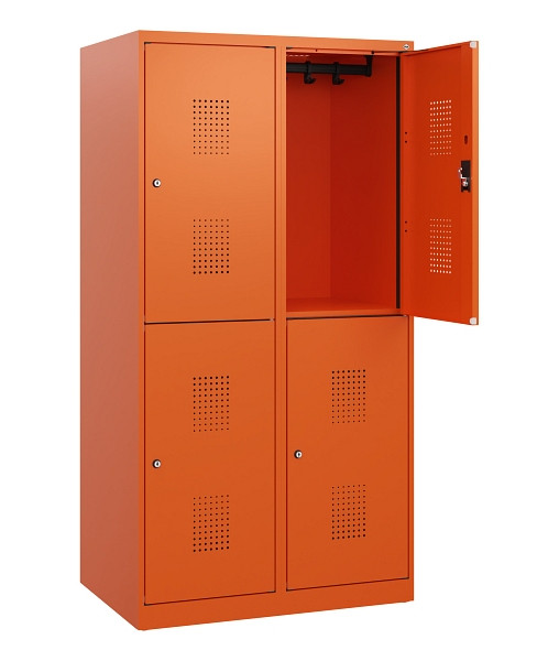 C+P Doppelstöckiger Spind Evolo PLUS, 4 Fächer, 1530x800x500mm, 2004/2004, Zylinderschloss, 0493005-22 S10069