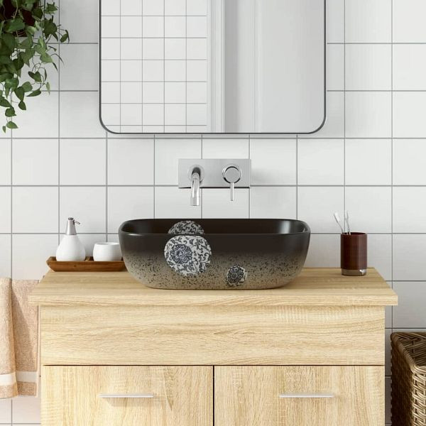 vidaXL Aufsatzwaschbecken Mehrfarbig Rechteckig 48x37,5x13,5cm Keramik, 155095