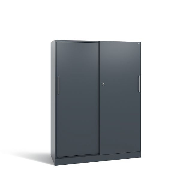 C+P Schiebetürenschrank Asisto, H1635xB1200xT435 mm, Anthrazit/DBS Hellgrau, 142011-000 S10094