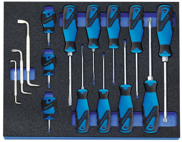 GEDORE Check-Tool-Einlage mit Sortiment Schraubendreher-Satz, 2016311