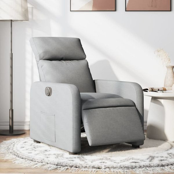 vidaXL Relaxsessel Elektrisch Hellgrau Stoff, Füllmaterial: Schaumstoff, PP-Faser, 3206681