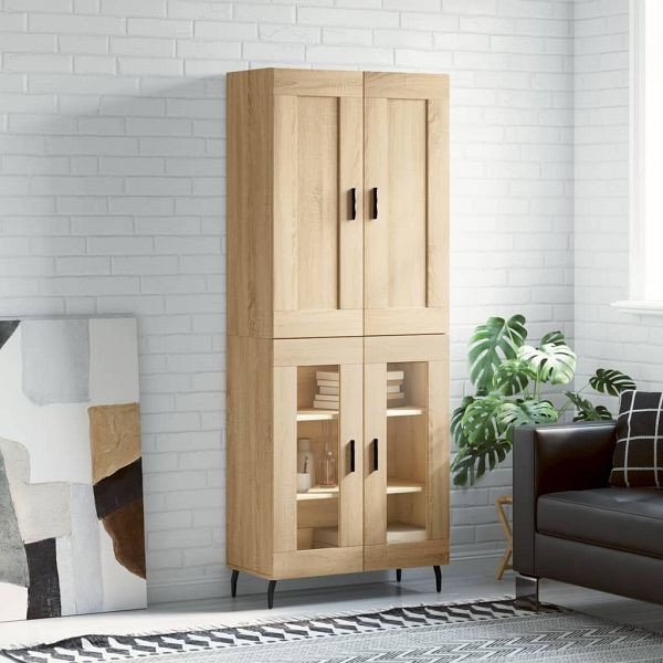vidaXL Highboard Sonoma-Eiche 69,5x34x180 cm Holzwerkstoff, 3199636