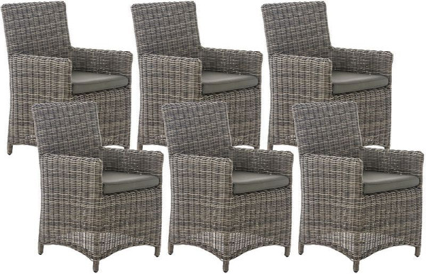 CLP 6er Set Stuhl Fontana / Sankt Marlo Anthrazit 5mm, grau-meliert, 328265