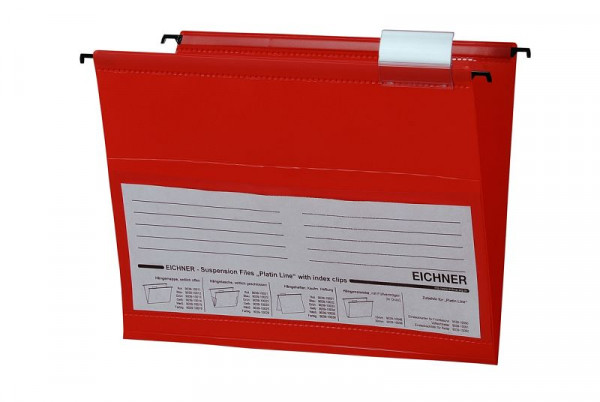 Eichner Hängemappe Platin Line aus PVC, Rot, VE: 10 Stück, 9039-10011