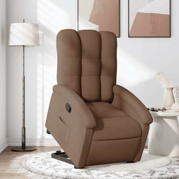 vidaXL Relaxsessel mit Aufstehhilfe Braun Stoff, 3204096