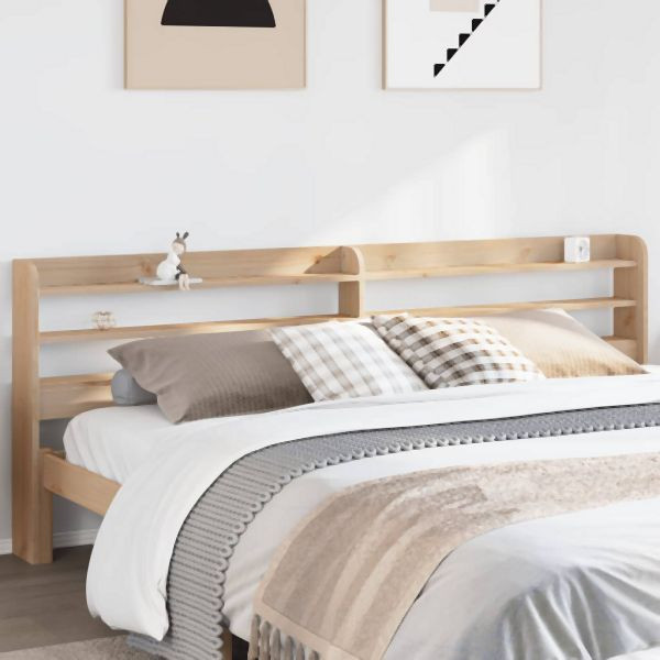 vidaXL Kopfteil mit Ablagen 200 cm Massivholz Kiefer, 850938