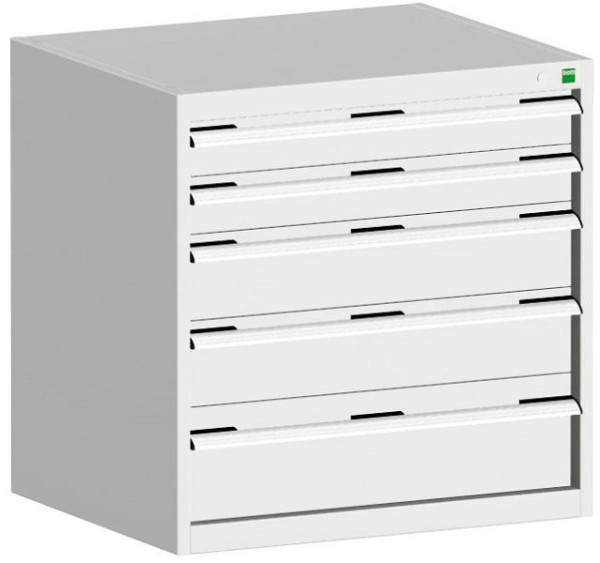 bott cubio Schubladenschrank bestückt mit 5 Schubladen BxTxH: 800 x 750 x 800 mm, RAL 7035, 40028011.16V