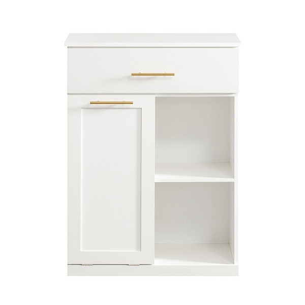 SoBuy Badunterschrank mit einer Schublade Weiß 66x37x95 cm, Rustikal, BZR66-W